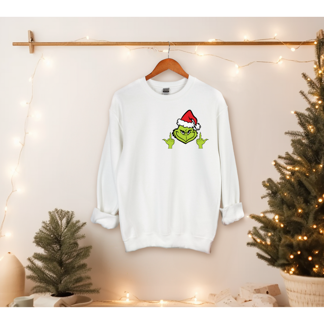Middle Finger Grinch Crewneck- 2023