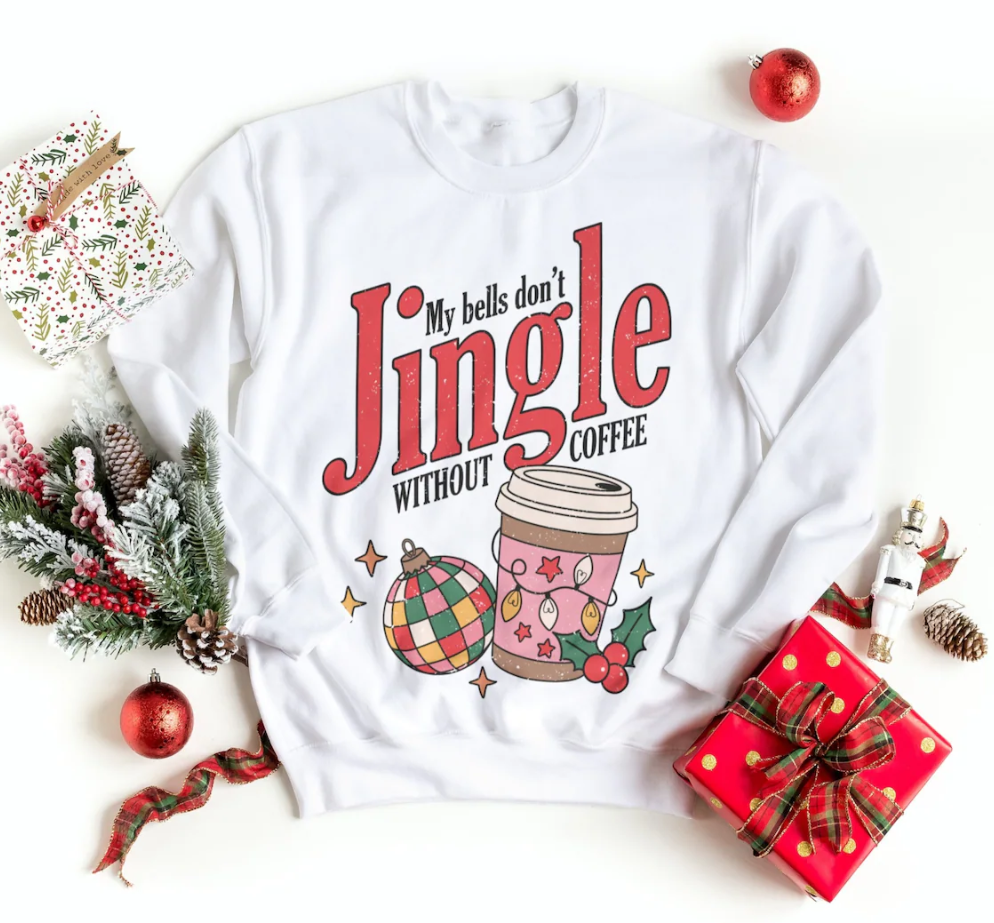 Bells don't jingle without coffee Crewneck- 2023
