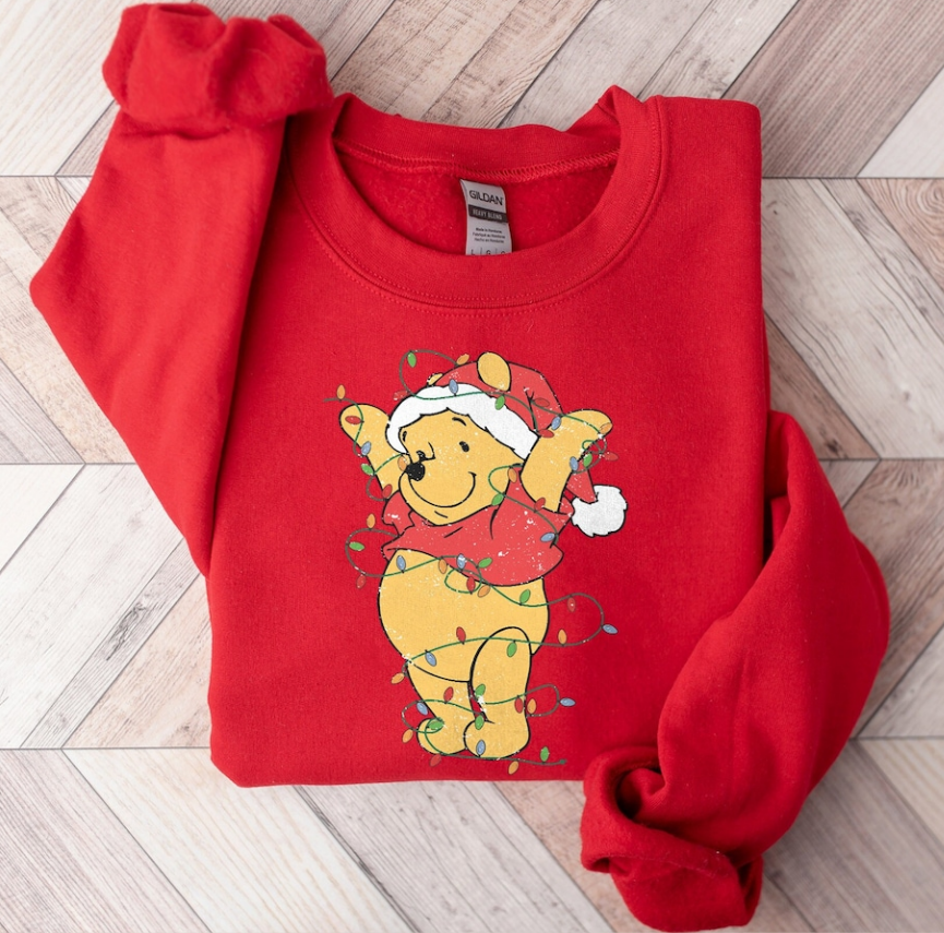 Christmas Lights Pooh Crewneck- 2023