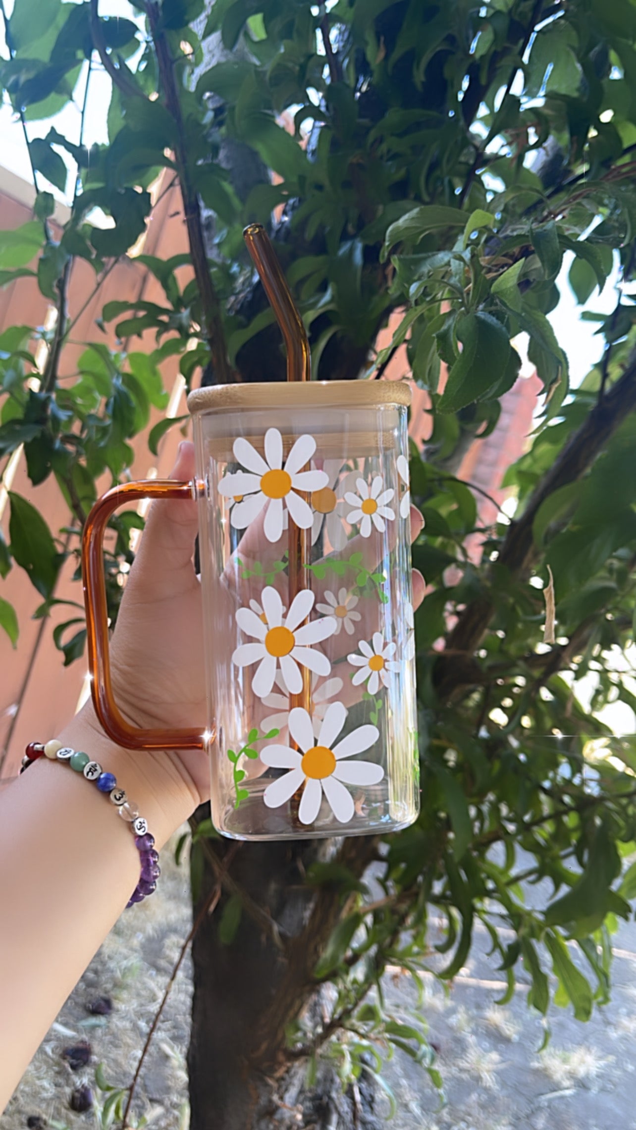 Daisy Libby Glass square can