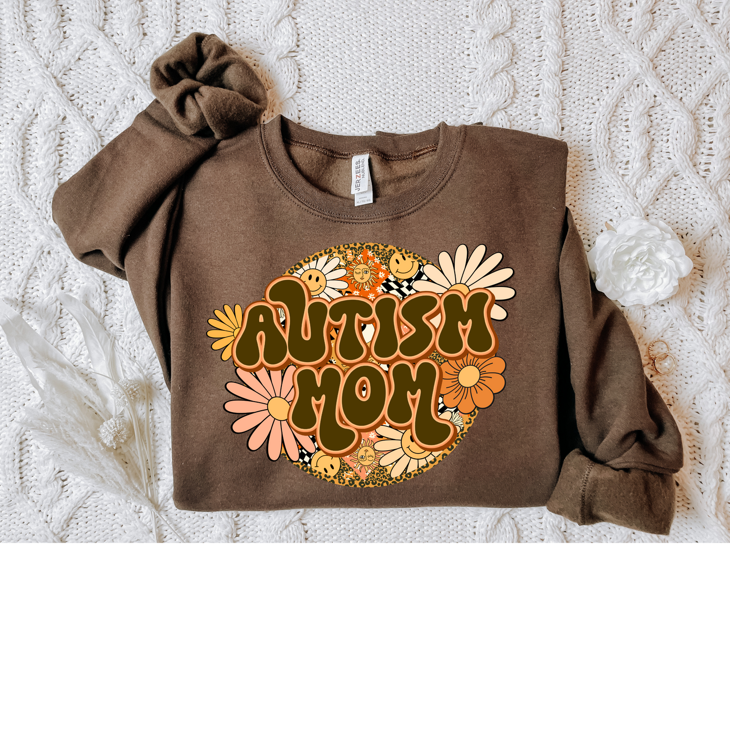 Autism Mom Groovy design