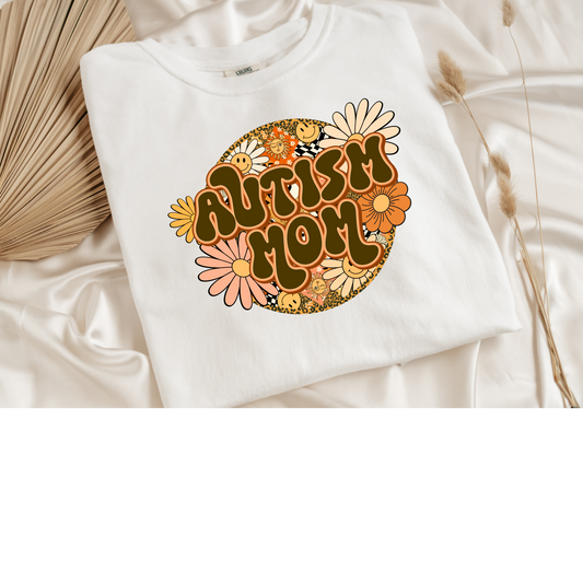 Autism Mom Groovy design