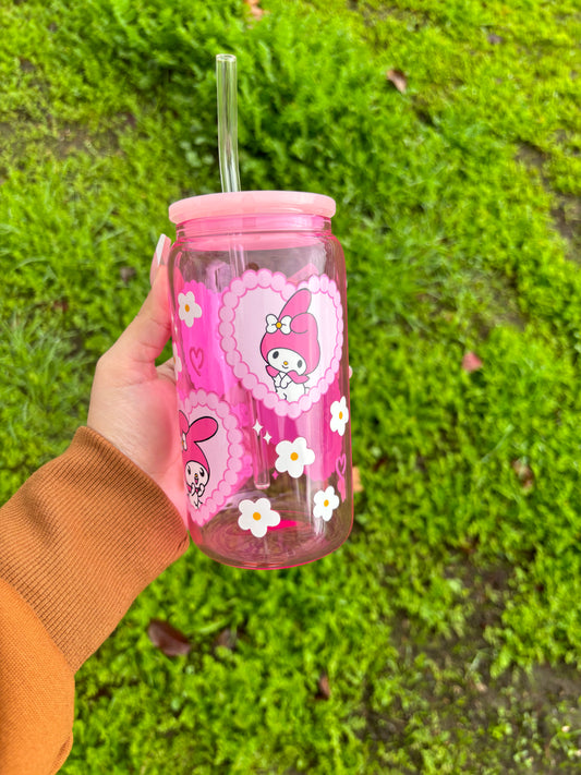 Kawaii Libby glass can 16 oz