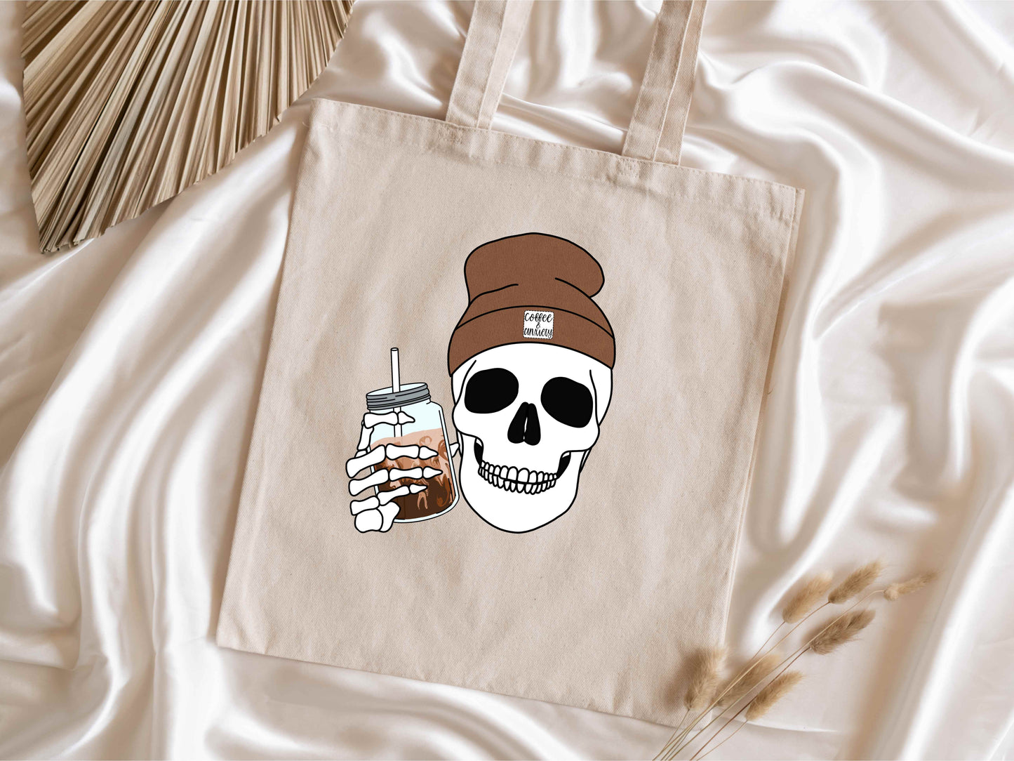 Skull Iced coffee tote bag