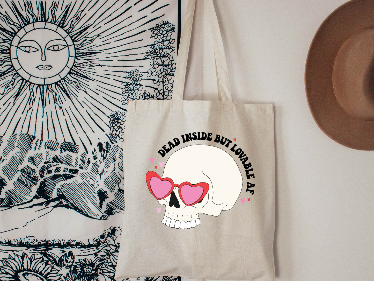 Dead inside but loveable tote bag