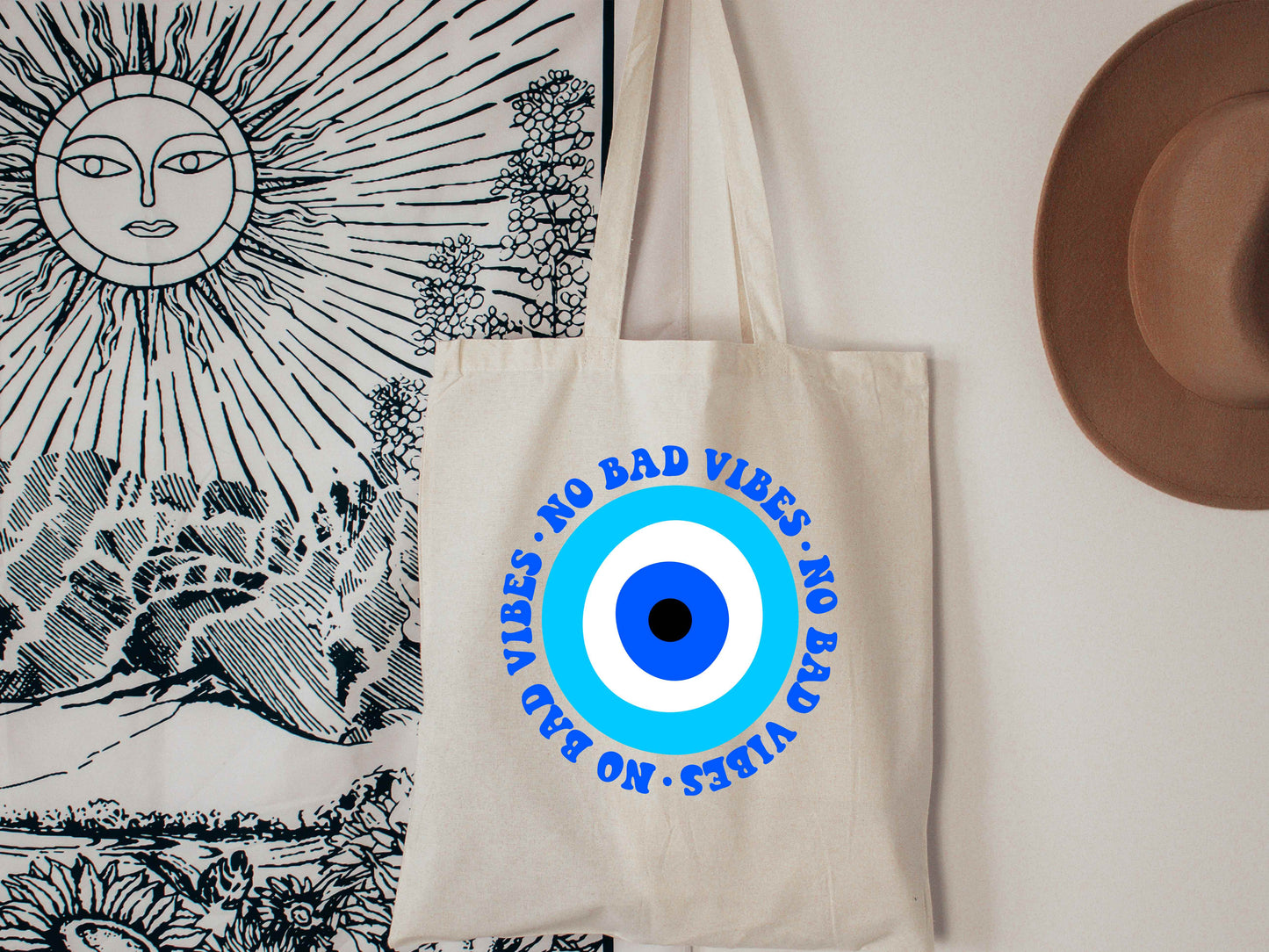 no bad vibes tote bag