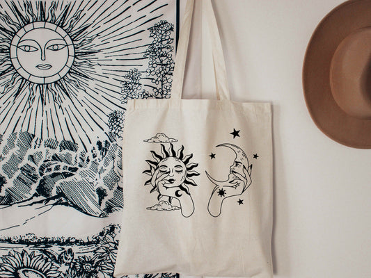 Sun & moon tote bag