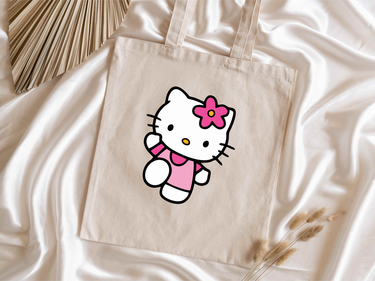 Pink kitty tote bag