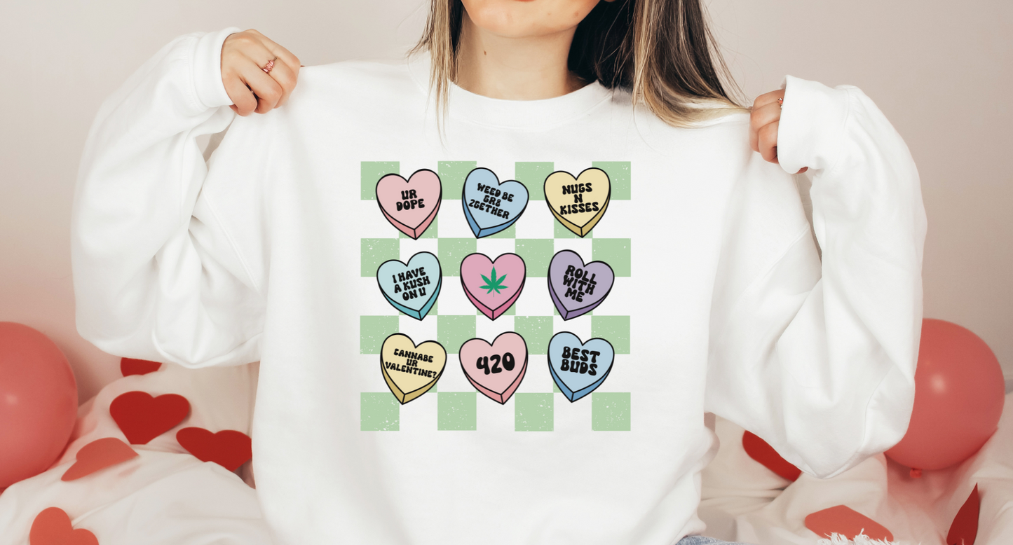 Valentines Day 4/20 hearts Crewneck- 2023