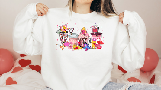 Valentines Day Pooh and Friends Crewneck-2023