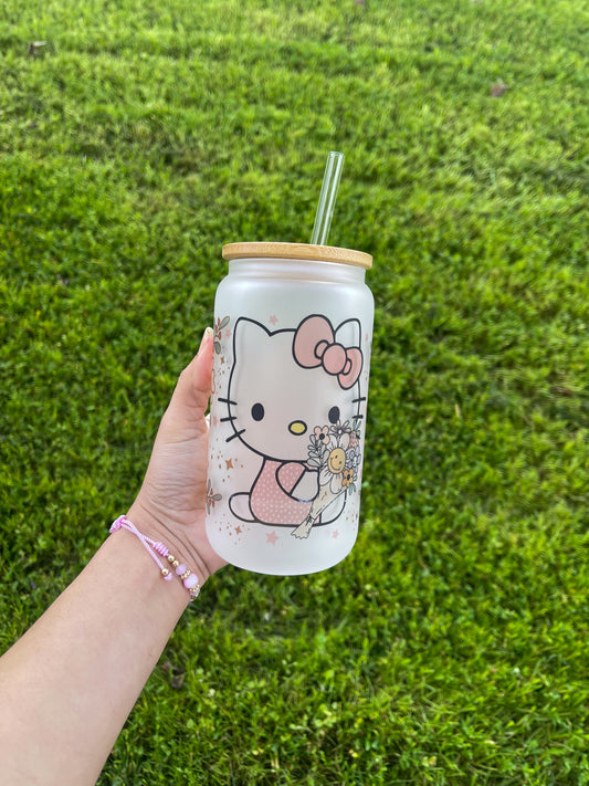 Spring kawaii Glass can