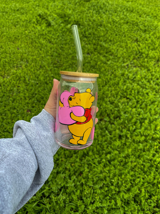 Valentines Pooh Can Glass- 2023