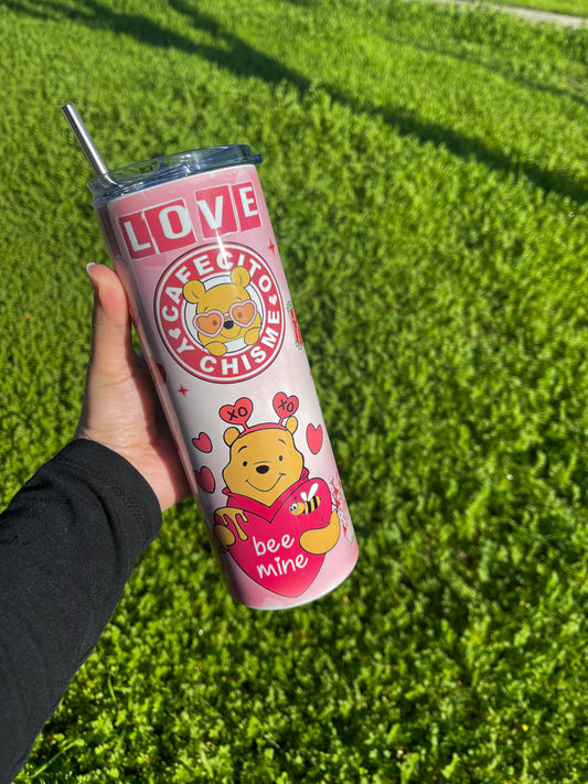 Valentines Day Pooh tumbler-2023