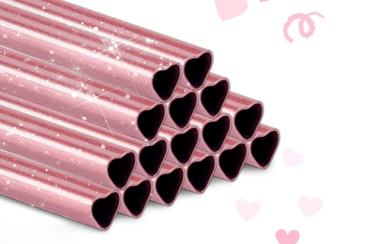 Valentines Reusable Heart Shaped Stainless Steel Straw